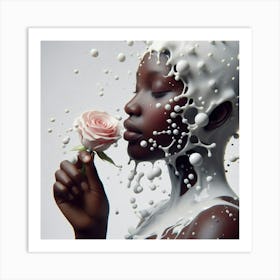 'Milk And Roses' Art Print