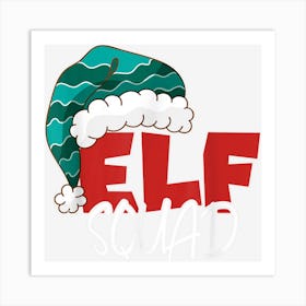 Elf Squad Shirt Christmas Santa Hat Xmas Holiday Pajama Gift Art Print