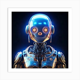 Firefly Cheerful Cybernetic Robot Icon With Holographic Glow 72673 (2) Art Print