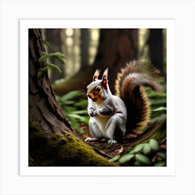 Squirrel In The Forest 23 Art Print