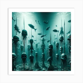 Underwater helmets I Art Print