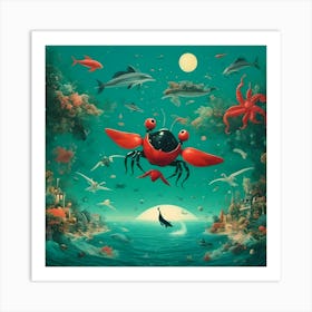 Crabs In The Sea Art Print