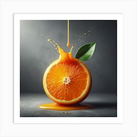 Orange Juice Splash Art Print