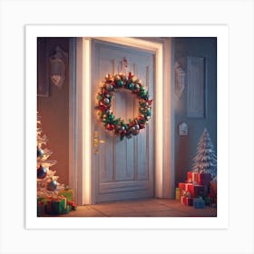 Christmas Door 144 Art Print