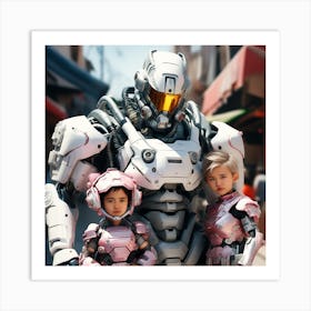 Robot Family Art Print