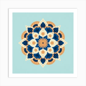 Modern dahlia mandala Art Print