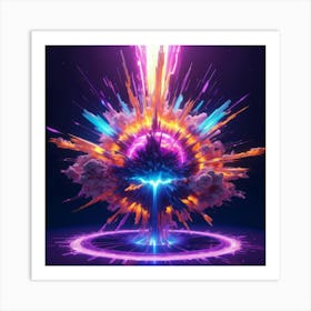 Plasma Explosion Glitch Art Art Print