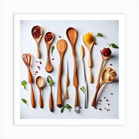 Wooden Utensils Art Print