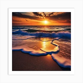 Sunset On The Beach 284 Art Print