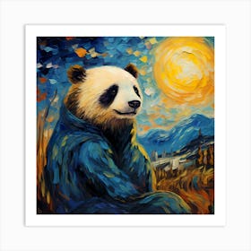 Van Panda, Vincent Van Gogh Inspired Art Print