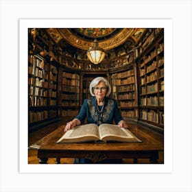 The Elderly Lady Librarian 058 Art Print