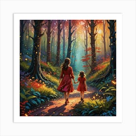 Fireflies In The Forest Art Print