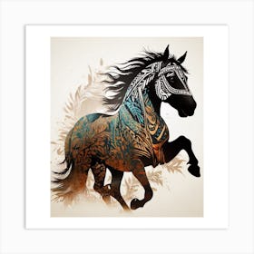 Tribal Horse Canvas Art Art Print