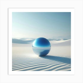 Blue Sphere In The Desert Art Print