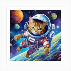 Cat In Space Art Print