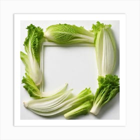 Frame Created From Endive On Edges And Nothing In Middle (7) Art Print