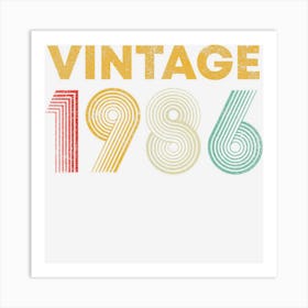 Vintage 1986 36th Birthday Gift Men Women 36 Years Old Art Print