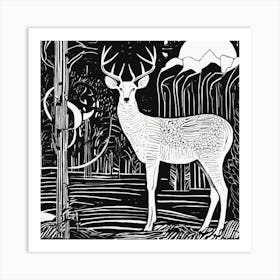 Deer In The Woods Art Print