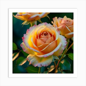 Sunrise Roses Art Print