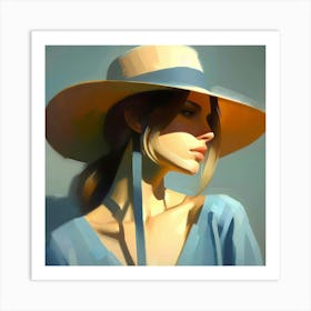 Portrait Of A Woman In A Hat 7 Art Print