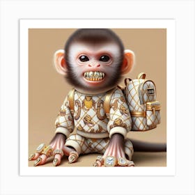 Monkey With Gold Teeth Art Print