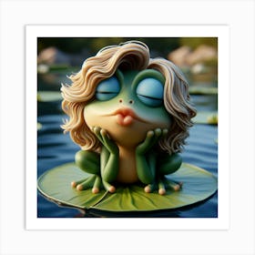 Blonde Kissing Frog 3 Art Print