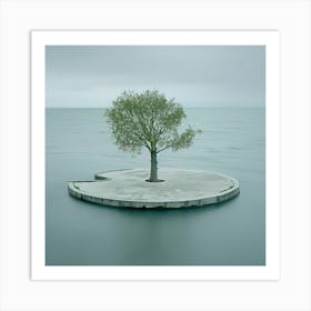 Lone Tree In The Water Art Print