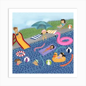 Swimming Pool Party Art Print
