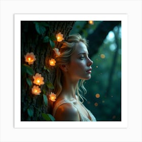 Fairy Girl In The Forest 1 Art Print