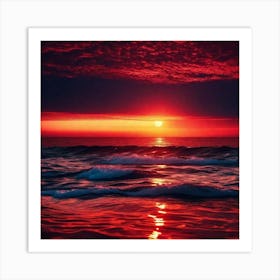 Sunset Over The Ocean 156 Art Print