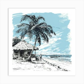 Hut On The Beach Art Print