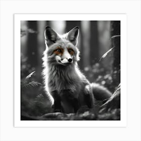 Fox In The Woods 12 Art Print