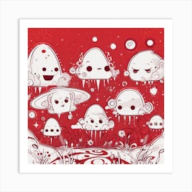 Kawaii Monsters Art Print