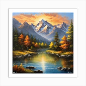 Sunset In The Mountains 9 Art Print