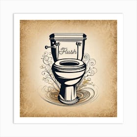 Flush the toilet sign for bathroom Art Print