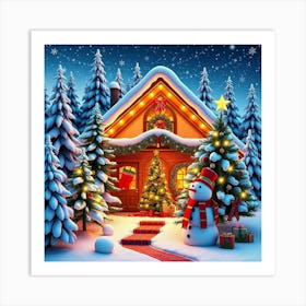 Christmas House Art Print