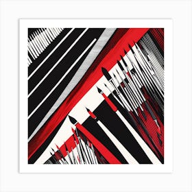 Red And Black Brushstrokes, vector art Art Print