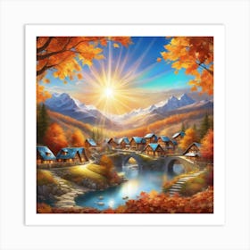 Autumn Village 26 Art Print