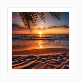 Sunset On The Beach 275 Art Print