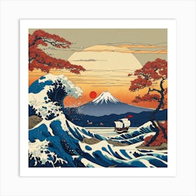 Great Wave Off Kanagawa 8 Art Print