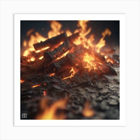 Fire background 1 Art Print