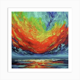 Sunset At The Beach Art Print