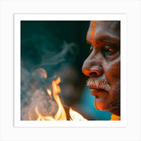 Hindu Man With Fire Art Print