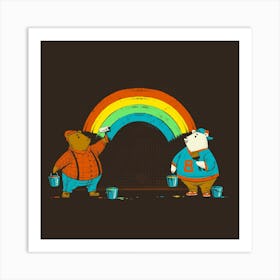 Love Is Love Rainbow Bear Square Art Print