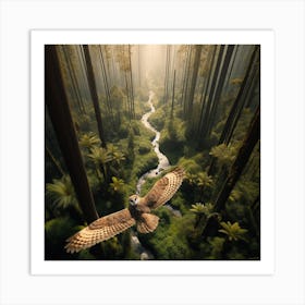 Owl In The Forest 3 Art Print