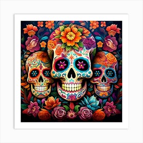 Day Of The Dead Skulls 14 Art Print