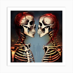 Skeleton Lovers 8 Art Print