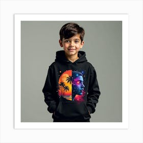 Boy With Palm Tree Art Print