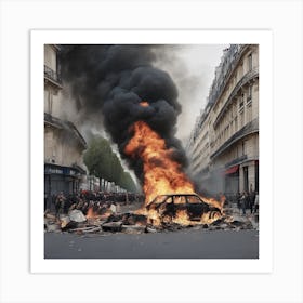 Riots In Paris 1 Art Print