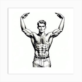 Muscular Man 1 Art Print